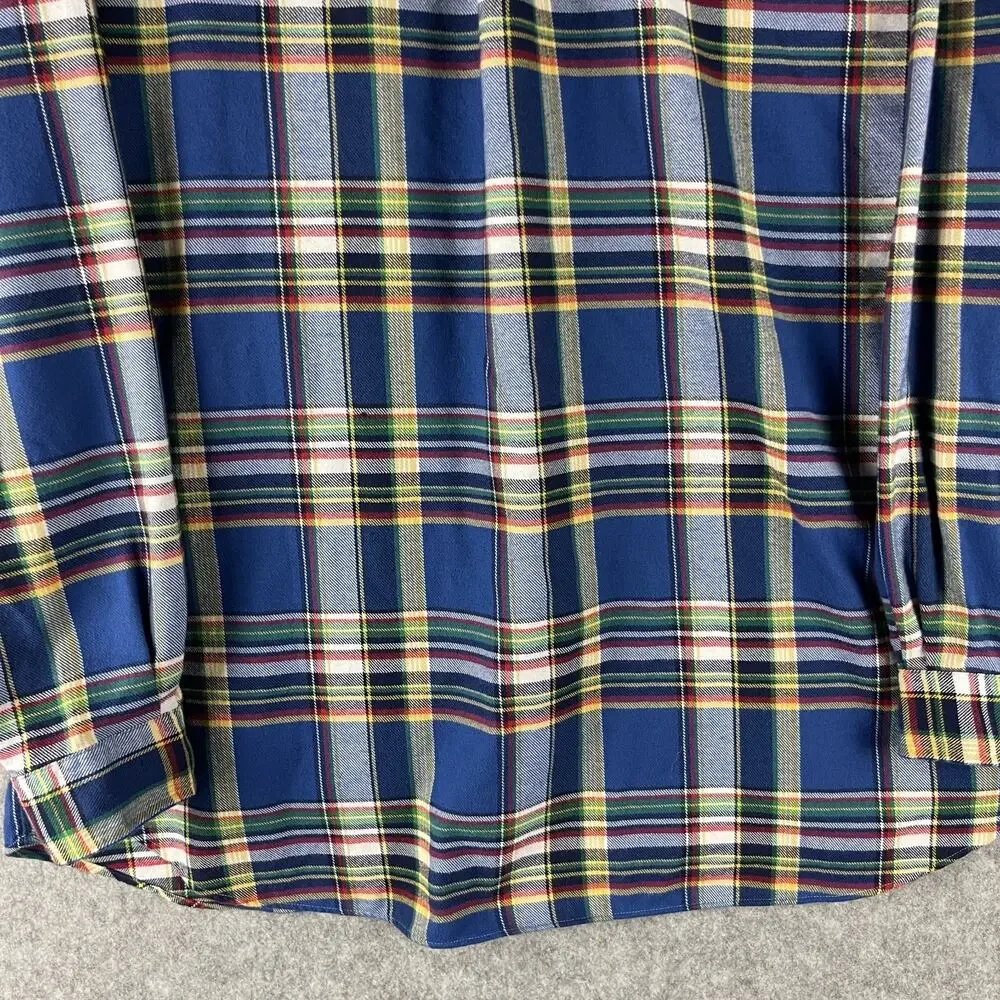 Polo Ralph Lauren Flannel Shirt Mens‎ 2XLT Plaid Button Down Performance Preppy